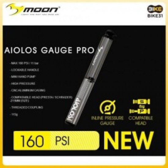 Moon AIOLOS Gauge Pro-HP Bar Göstergeli Bisiklet Pompası 160Psi Moon AIOLOS Gauge Pro-HP Bar Göstergeli Bisiklet Pompası 160Psi